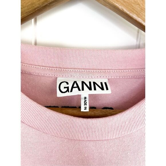 Ganni Software Recycled Cotton‎ Blend Jersey T Shirt Dress Lilac XS Oversized - Picture 3 of 12